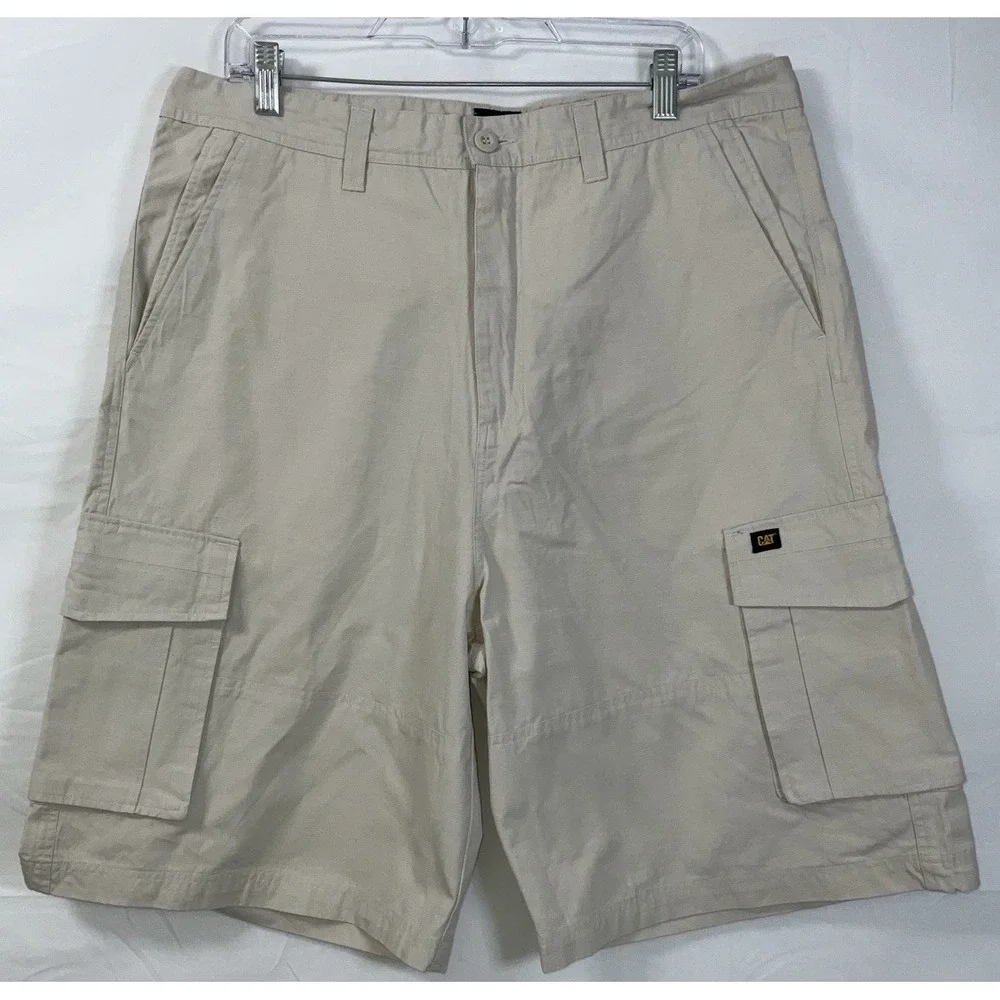 NWT Men's Caterpillar CAT Workwear Cargo Shorts Stone‎ - Size 38